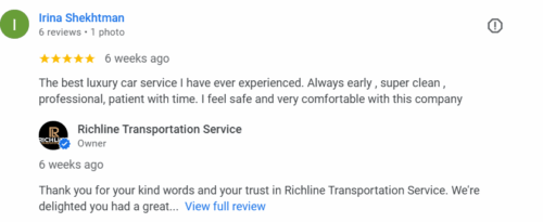 reviews of Richline Black Car Service