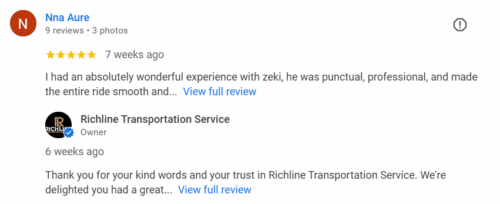 reviews of Richline Black Car Service