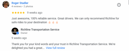 reviews of Richline Black Car Service